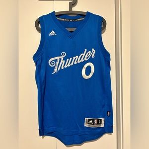Adidas Men’s Russell Westbrook Size S Christmas Thunder Jersey